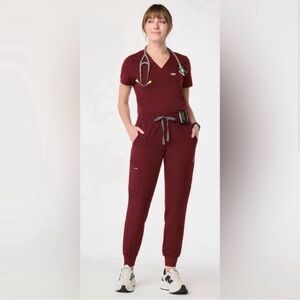 Figs Zamora Burgundy Jogger Scrub Pants Size M/T
